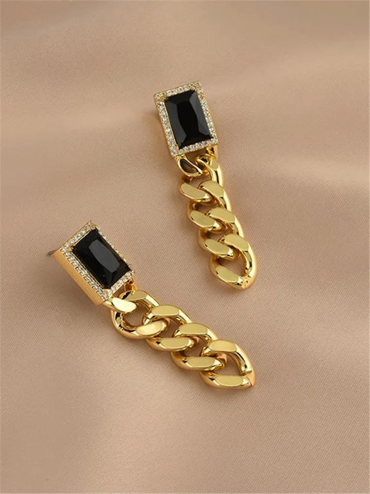 

Kshmir New Type Gold Zircon Earring 2021 New Type South Korean Style Women's Long Fringe Pendant Earring Jewelry Gift