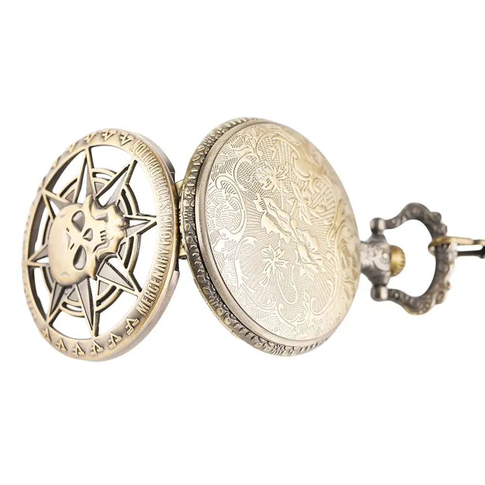 Горячая игра онлайн крест пять Подвеска кварцевые карманные часы Череп полый