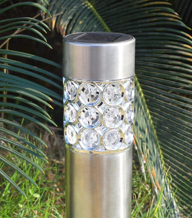 Солнечный светильник светодиодный Нержавеющая сталь красочные колонна лужайки