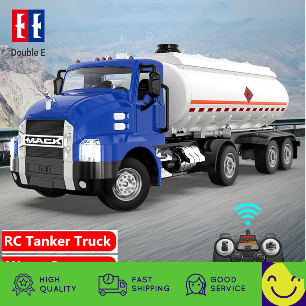 Double E 1:26 Rc Truck 2.4G Remote Control Car Tanker trailer Water Spray Pull Back Sprinkler Engineering Vehicle Toys for Boys