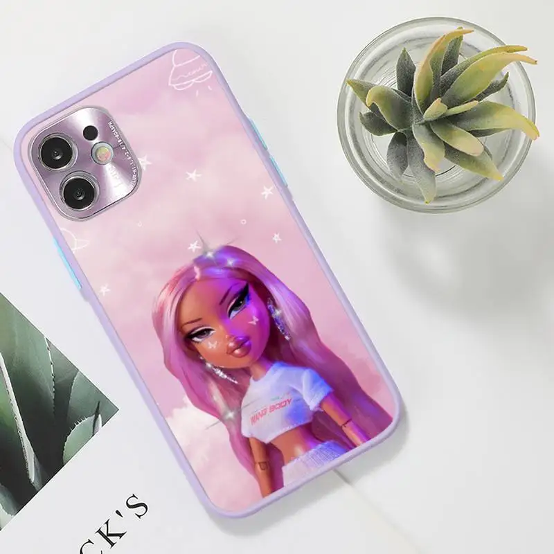 

Fashion Brand Doll Bratz pink sexy Phone Case Color Matte Transparent for iPhone 7 8 11 12 s mini pro X XS XR MAX Plus funda