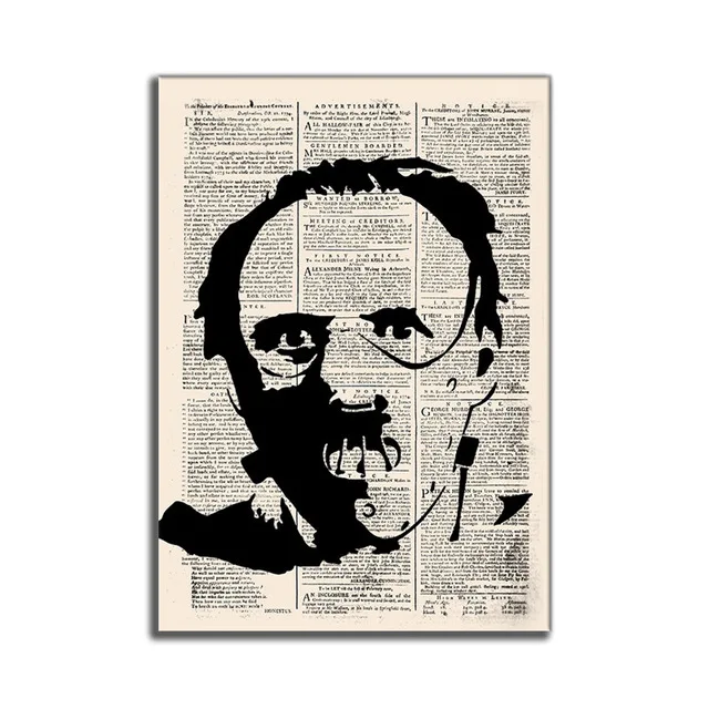 Постер для рукоделия винтажный крафт-стиль ретро старые газеты ужас фильм