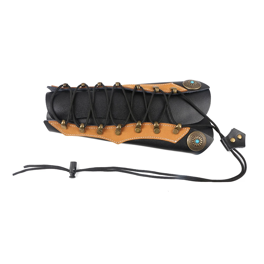 Фиксатор руки из воловьей кожи для стрельбы лука с аппаратными крепежами