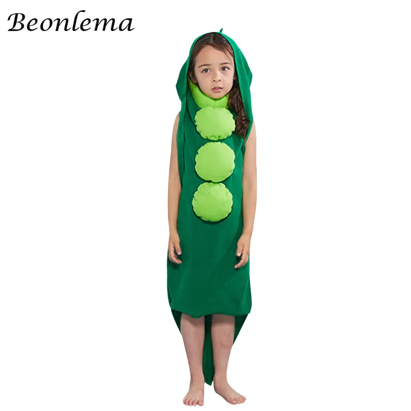 Beonlema Детские костюмы на Хэллоуин для зелённых Горохов в аниме Косплэй детей