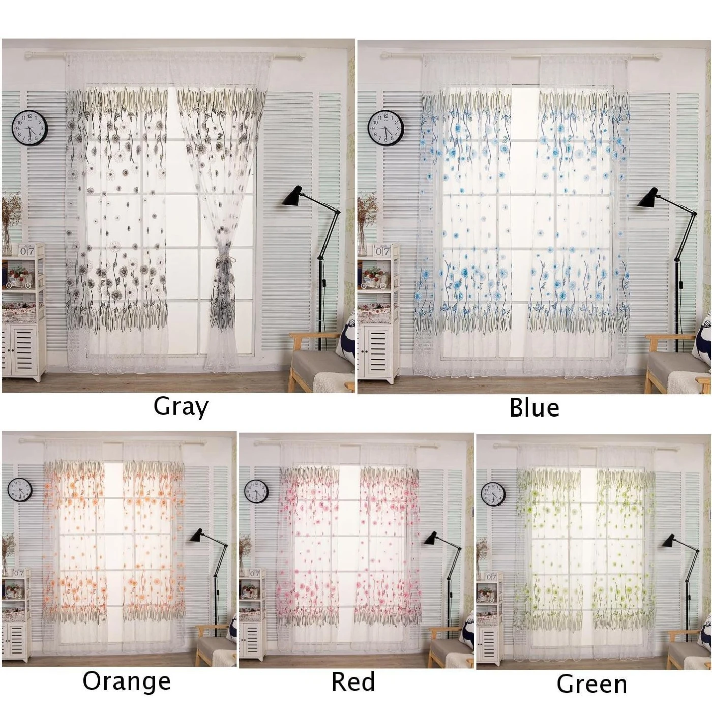 Окно цветок занавеска разделитель комнаты драпировка полиэфирное волокно 200*100
