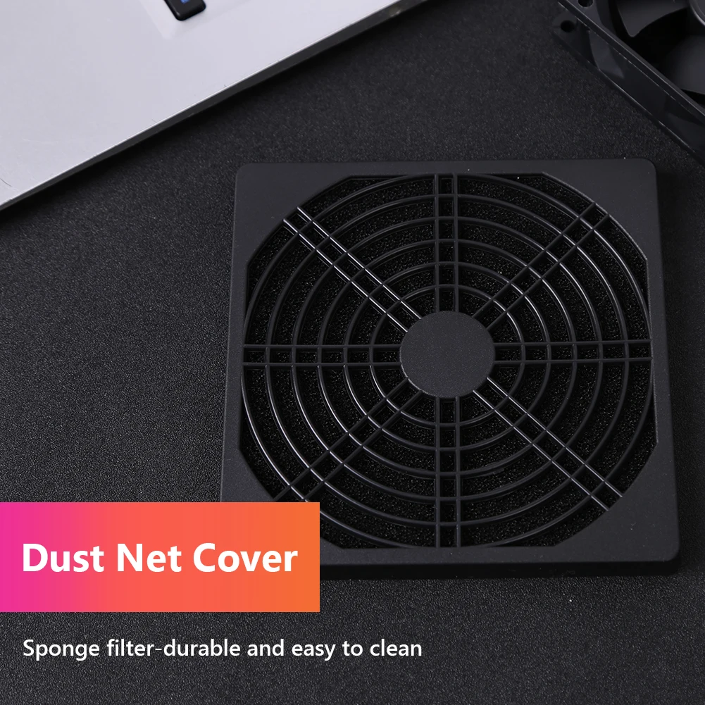 

5pcs 60mm 80mm 90mm 120mm PC Case Fan Dust Filter Screen Plastic Dustproof Grills Lightweight ABS for Desktop Computer Black