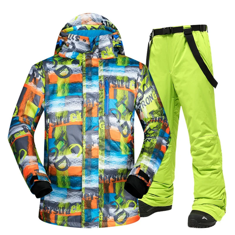 Лыжный костюм мужские брендовые зимние водонепроницаемые утепленные комплекты