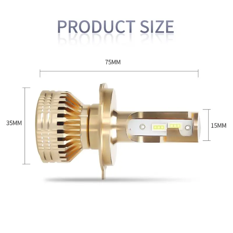 

1Pair Car Headlights LED H4 H7 H11 Lights Bulbs 12000LM DC9-30V Auto Fog Lamp W91F