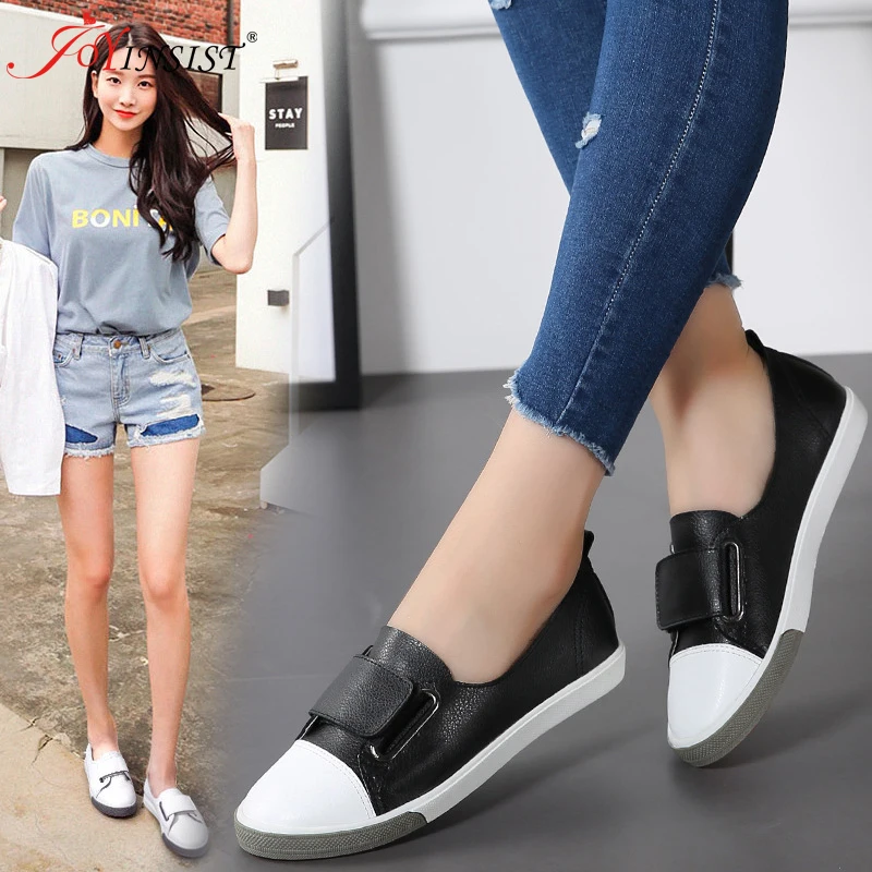 2019 г. модные женские лоферы на плоской подошве женская обувь без шнуровки из