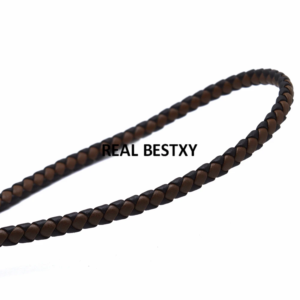 2 м/лот прибл. 6*4 мм черно Коричневые Плетеные Кожаные шнуры для браслетов