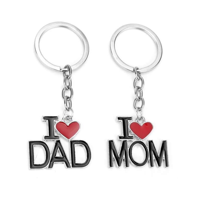 Брелок для ключей на день матери с надписью I Love PAPA MOM | Украшения и аксессуары