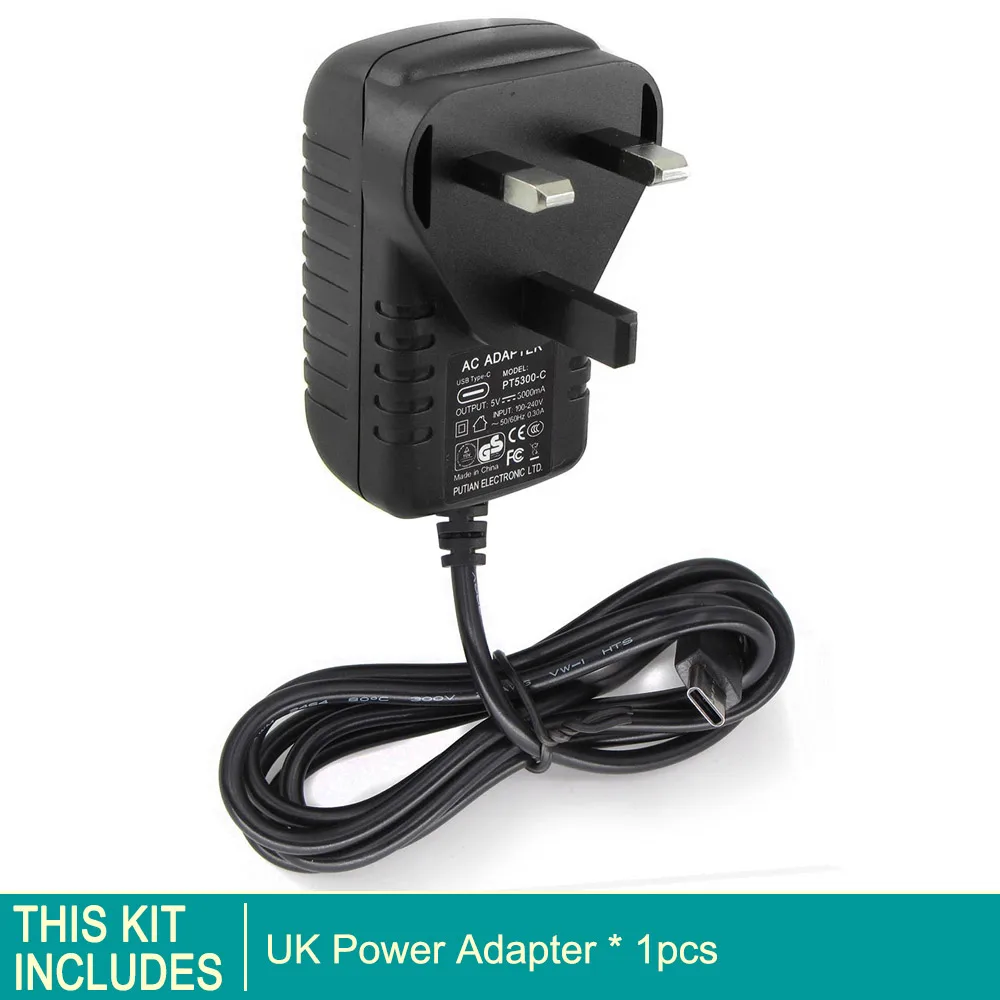 UK power adapter Raspberry PI 4 адаптер питания PI 4B Модель B 5V3A 5 V/3A 3000mA usb type-C зарядное устройство блок питания Блок питания выключатель питания - Цвет: UK power adapter