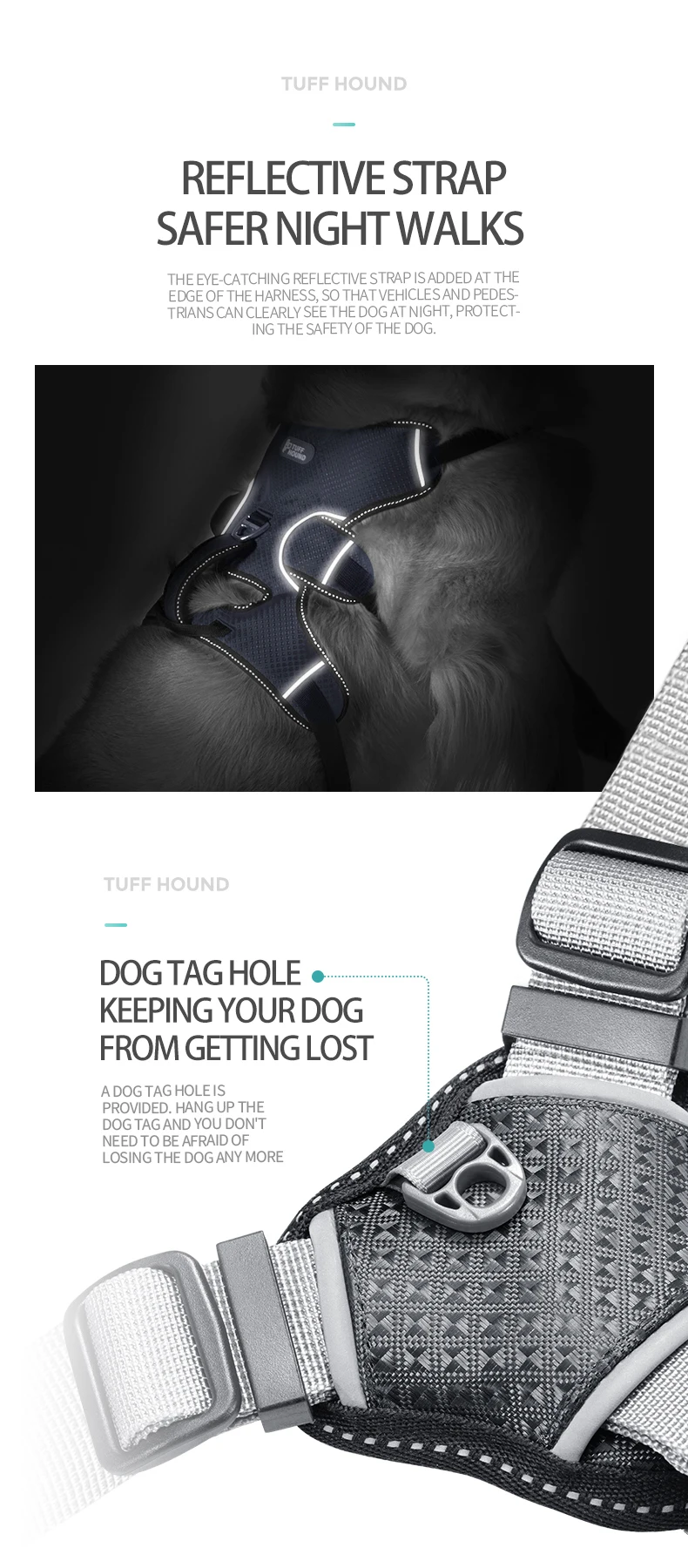 Нейлоновый Поводок для собак TUFF HOUND, не тянет, ошейники и шлейки для больших собак K9, дышащий жилет для собак, магазин домашних животных