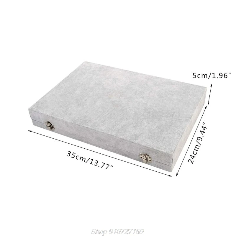

Ring Tray Transparent Lid Velvet Grid Jewelry Tray Stackable Display Display Showcase Lockable Storage Storage N30 20 Dropship