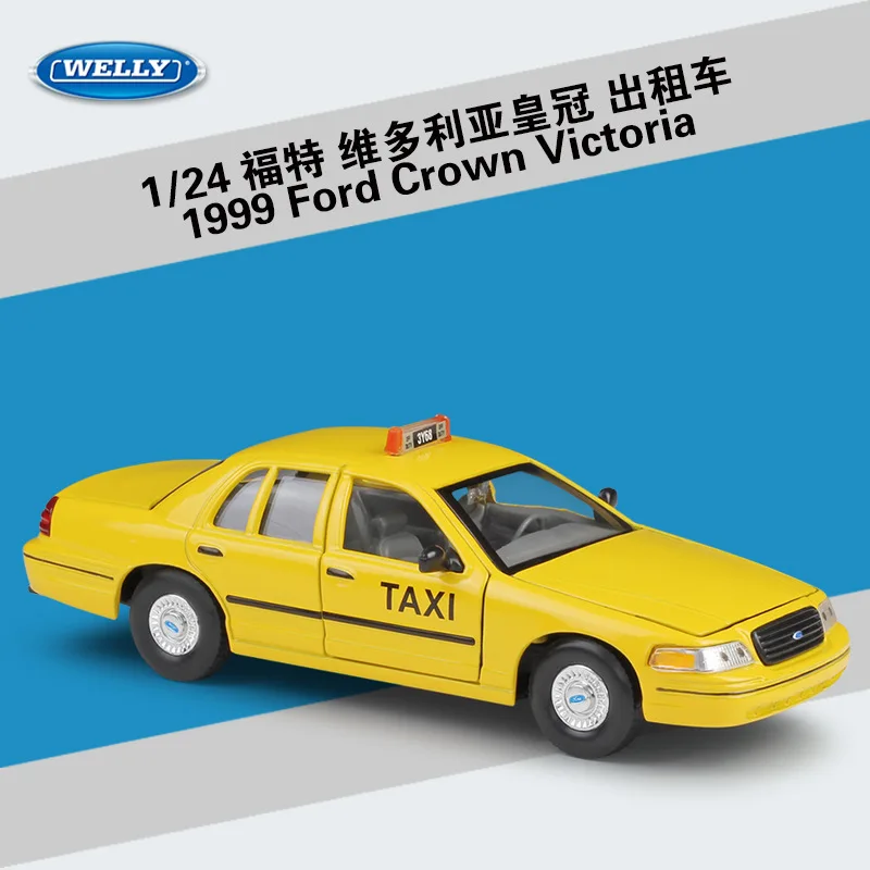 

Welly Diecast 1:24 Simulator Metal Model Car Nuova Fiat 500\1999 Ford Crown Victoria Taxi Alloy Toy Car for Kids Collection B178