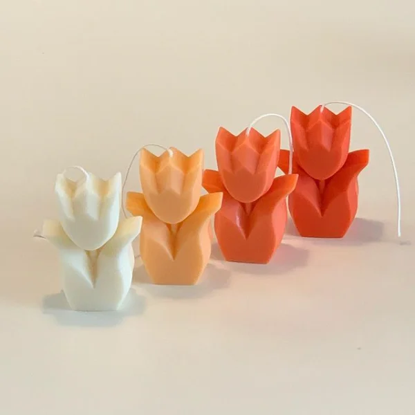 

Korean Style 3d Tulip Flower Shape Candle Silicone Mold Diy Decorative Candle Making Moulds Tulip Aromatherapy Wax Mould
