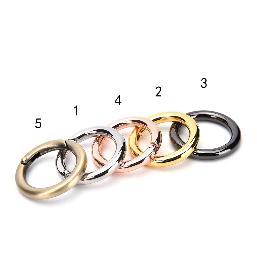 

1PCS Bag Hook O Ring Round Carabiner Snap Clip Trigger Spring Keyring Buckle Spring O Ring For Bags DIY Bag Accessories