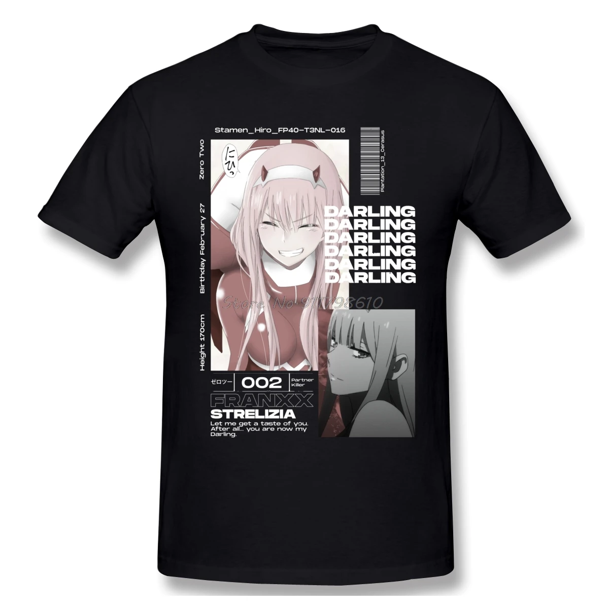 

Zero Two Darling In The Franxx Aesthetic Anime T Shirt Harajuku Oversized High Quelity Custom Short Sleeve Anime TShirt Tees