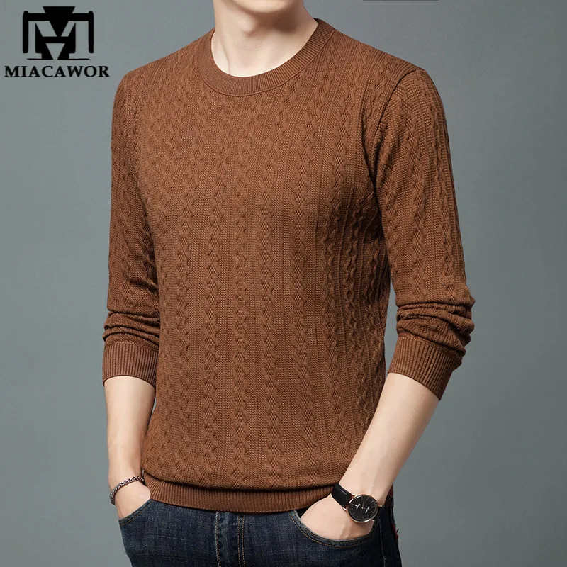 

Свитер Мужской трикотажный, брендовый винтажный мягкий Повседневный приталенный пуловер, Y470