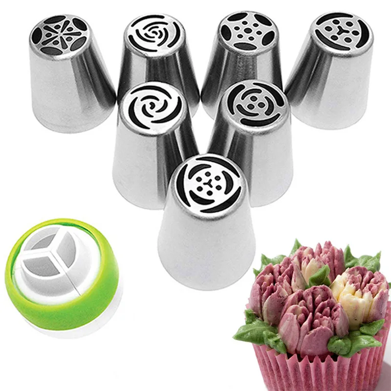 

15 Pcs Cake Decorating Tools Icing Piping Nozzles Stainless Steel Flower Cream Pastry Tips Nozzles Bag Cupcake Cake Decorating