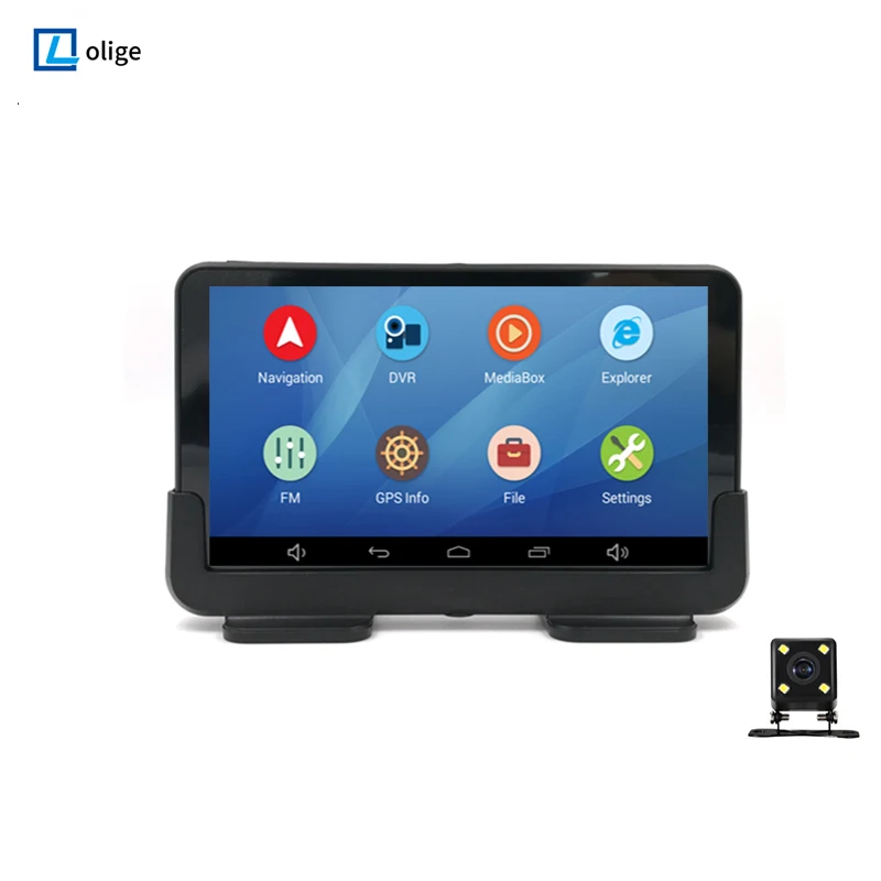 

7-дюймовый видеорегистратор Android, DVR, FM, Wi-Fi, Bluetooth, GPS-навигатор для грузовика, автомобильный GPS-навигатор, камера заднего вида 1080P, Автомобильны...