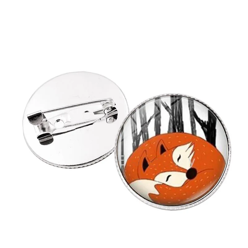 1 шт. брошь в виде мультяшной лисы булавки с милыми рисунками животных лесу