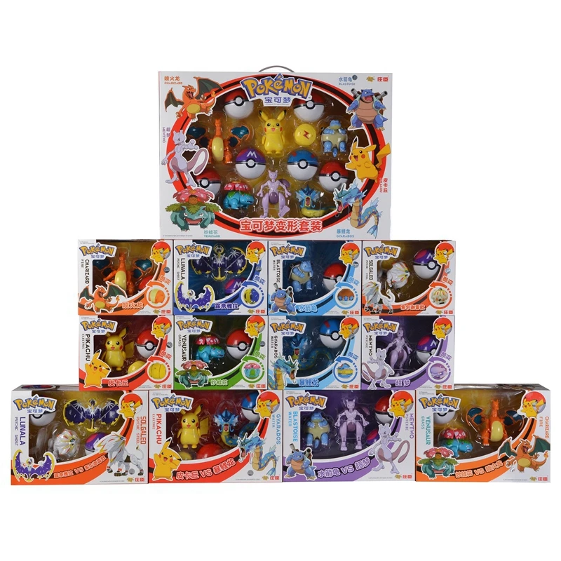 

Hot Pokemon Deformation Hand-Made Elf Ball Toy Pikachu Eevee Model Child Parent-Child Puzzle Assembly Birthday Gift