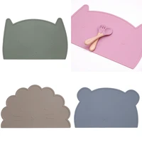 cartoon animal placemats childrens silicone table mats non slip insulation easy to clean coasters dinner plates bowl mats