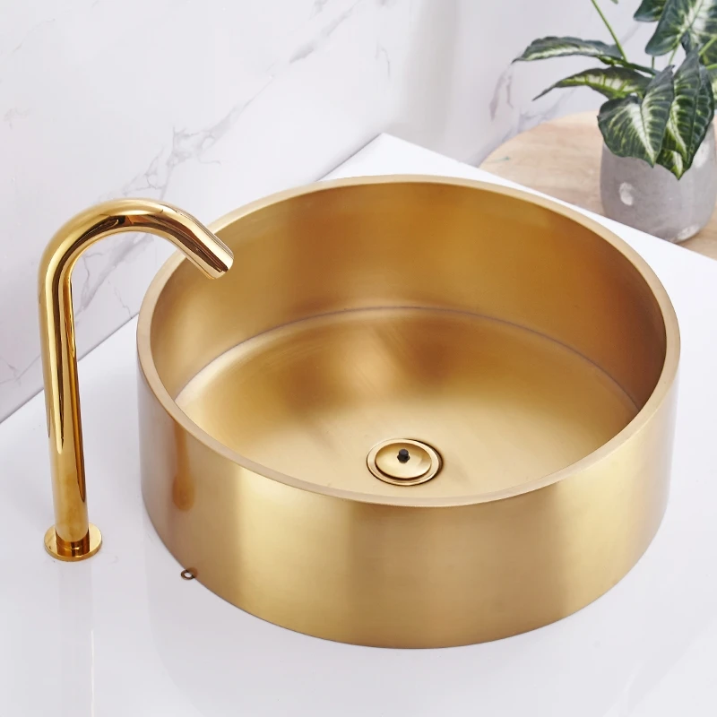 Круглая раковина из нержавеющей стали 304 круглая KTV для отеля Арт ванной комнаты