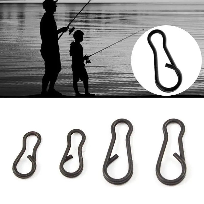 

100pcs Matte Black Multi Clips Carp Fishing Tackle Quick Change Clips Rigs Swivels Leads Links Tools 1.3cm/0.34in