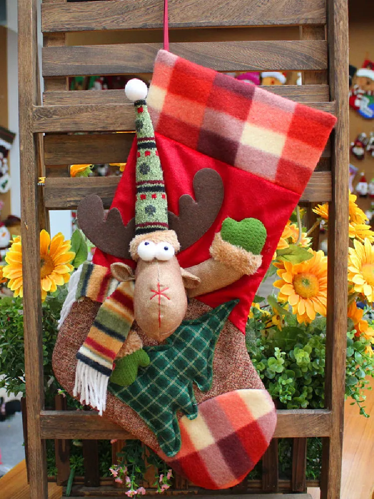 Оленей рождественские носки для Рождественская елка украшения Счастливого