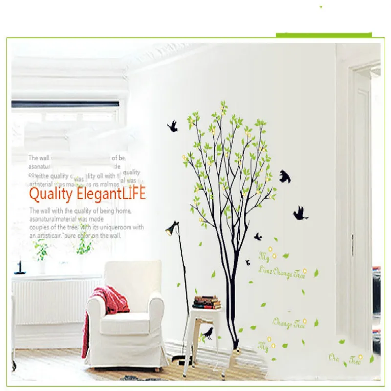 Наклейка на стену Птица и дерево украшение для гостиной спальни детской комнаты