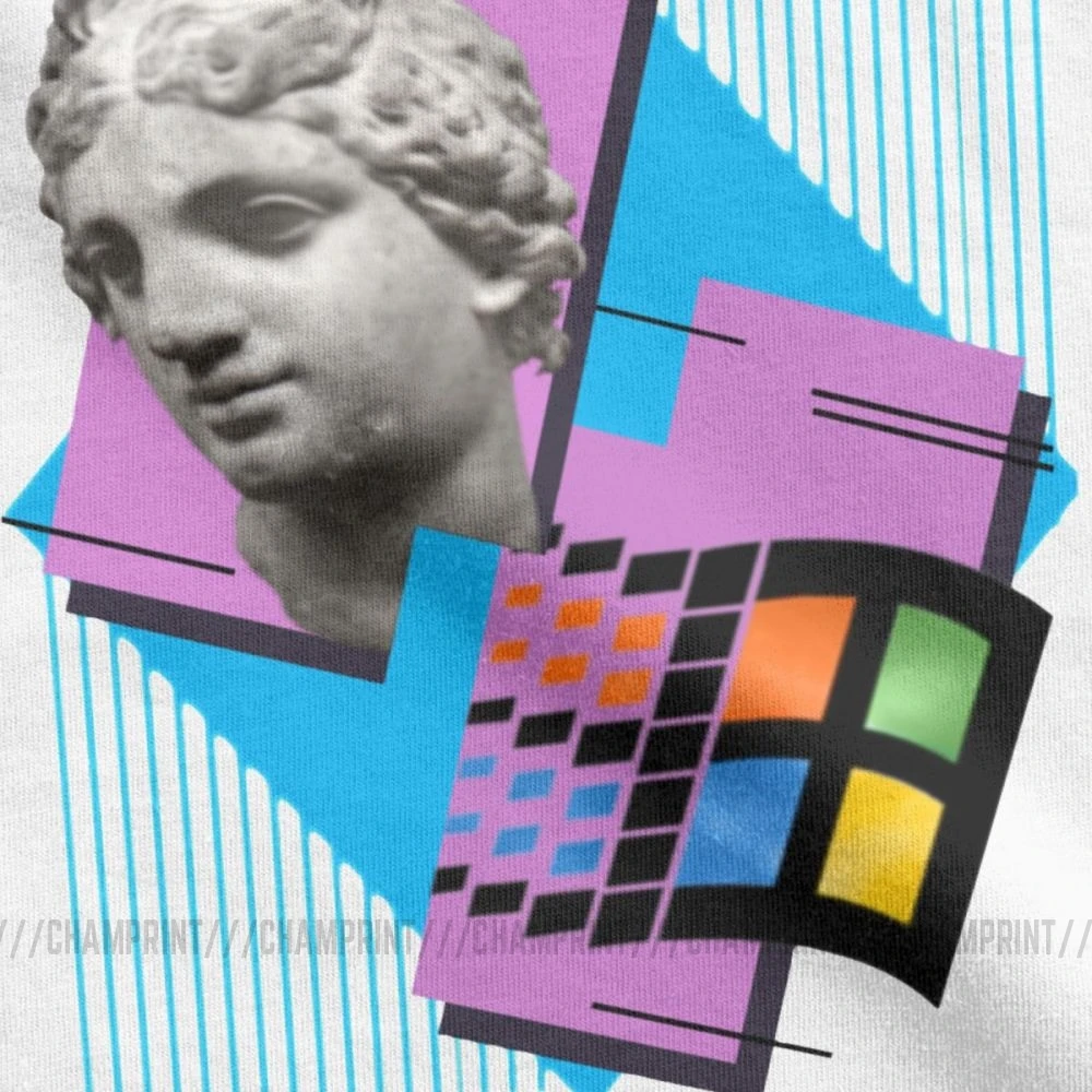 Мужская футболка Vaporwave винтажная хлопковая с коротким рукавом и римскими