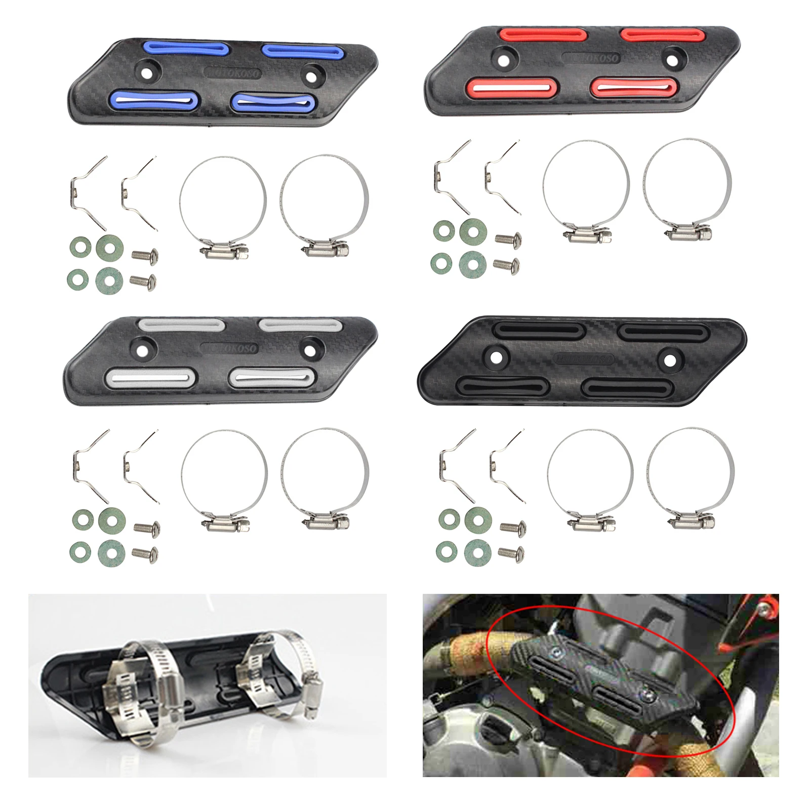 

Глушитель выхлопной трубы мотоцикла, тепловая защита, подходит для всех манифолей диаметром от 25 до 51 мм