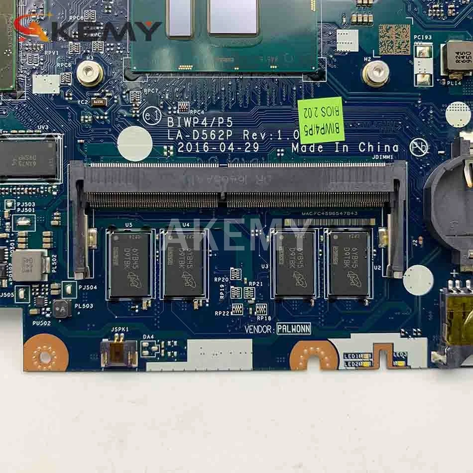 

For Lenovo 110-15isk LA-D562P Laptop motherboard i7 6498U onboard 4G memory R5 M430 2G 100% test OK Quality