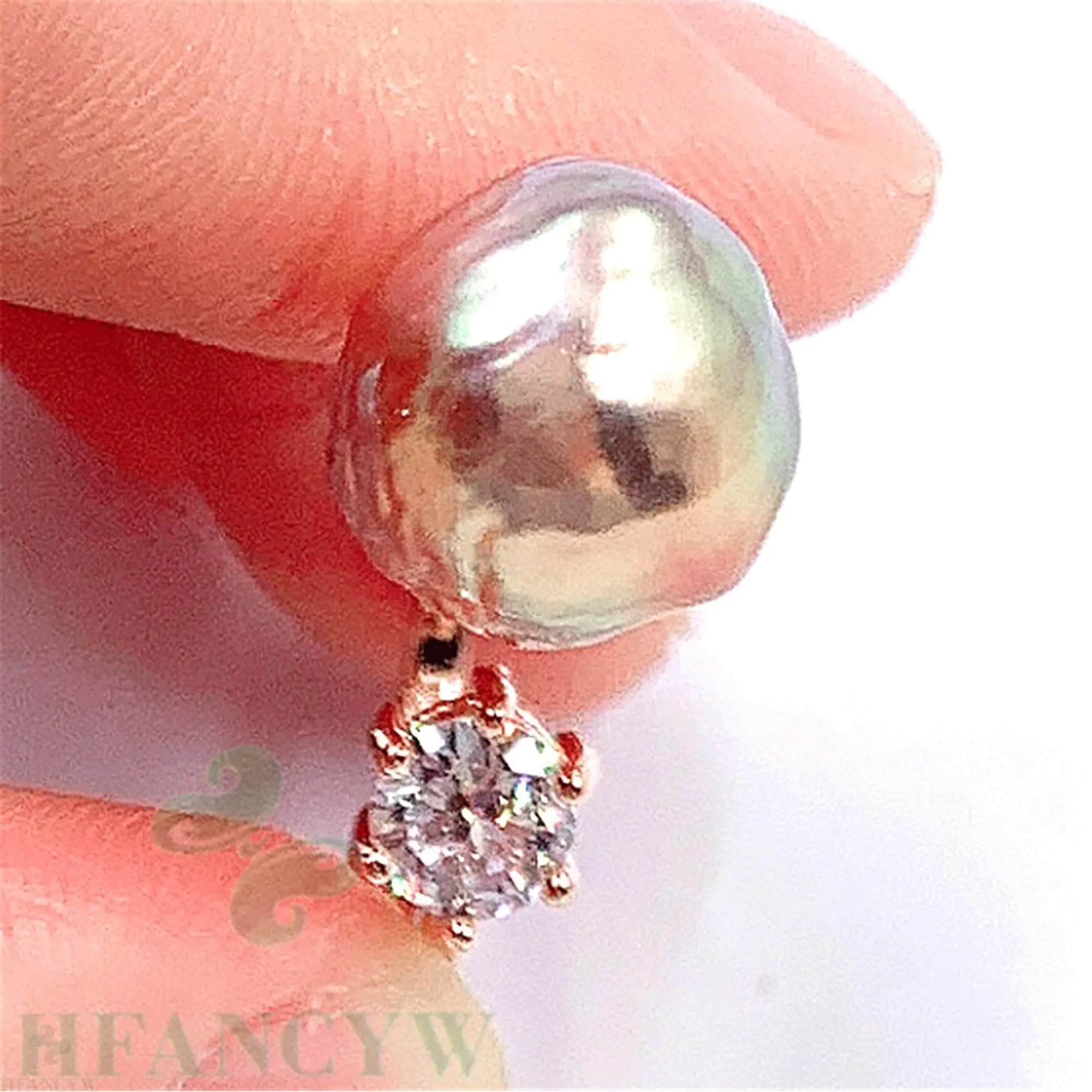 Разноцветное Открытое кольцо в стиле барокко с жемчугом из розового золота