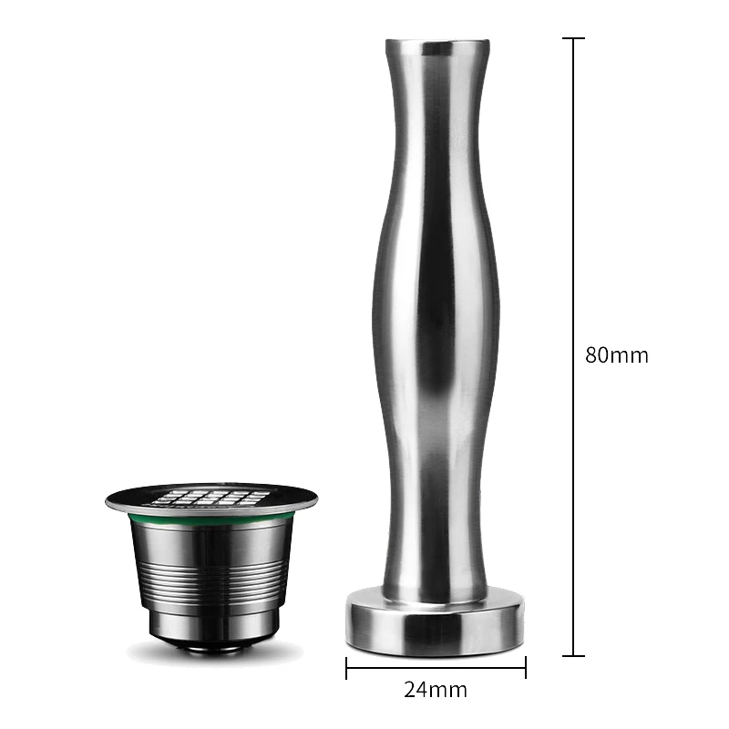 

4Pcs/Set Stainless Steel Refillable Coffee Capsule Coffee Tamper Reusable Coffee Pod Business Birthday Coffeeware Gift