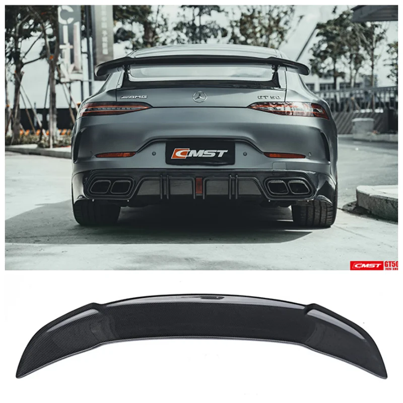 

Fits For Mercedes AMG GT50 GT53 GT63 2019 2020 2021 2022 Real Carbon Fiber Carbon Fiber Car Rear Trunk Lip Spoiler Wing