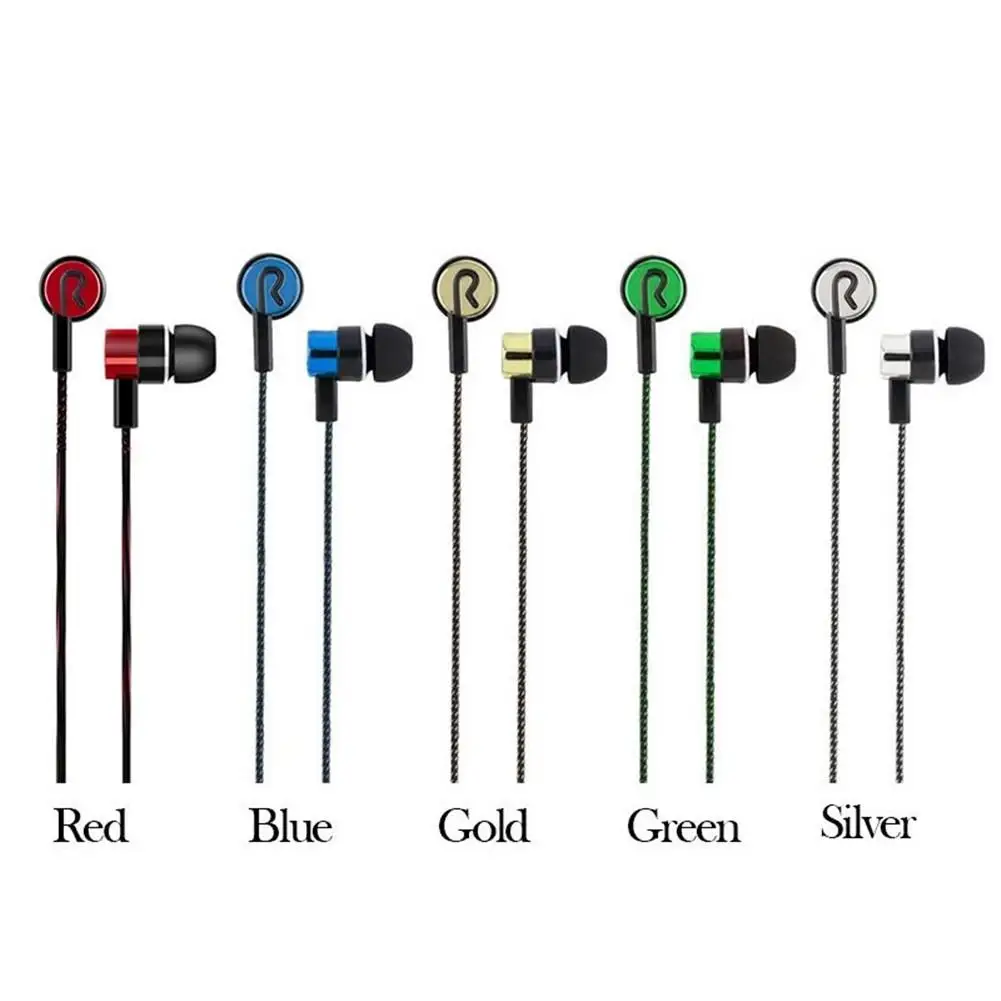 

In-Ear Stereo Earphone Braided Wire Headset sport earphones Wired Control Super Bass Universal earbuds