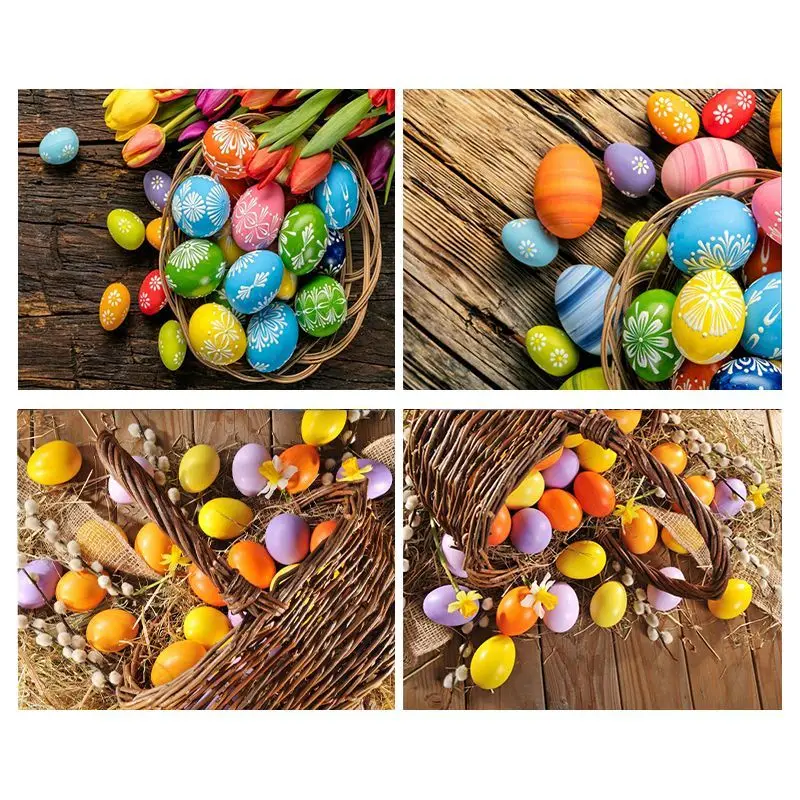 

CHENISTORY Diamond Painting Kit Landscape Rhinestones 5D DIY Diamond Embroidery Sale Colorful Eggs Full Mosaic Decoration