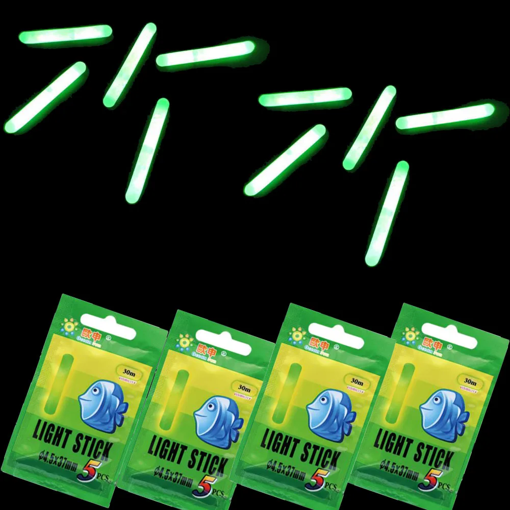 

5 packs/lot 4.5*37mm-7.5*75mm Fishing Float Fluorescent Lightstick Light Night Float Rod Lights Dark Glow Stick Fishing Tackle