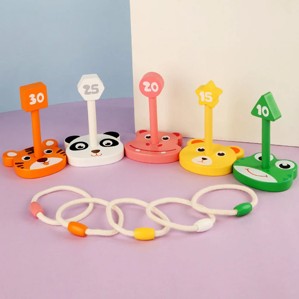 

Wooden Ring Toss Playset Outdoor Indoor Party Game Gift for Kids Ages 7-14