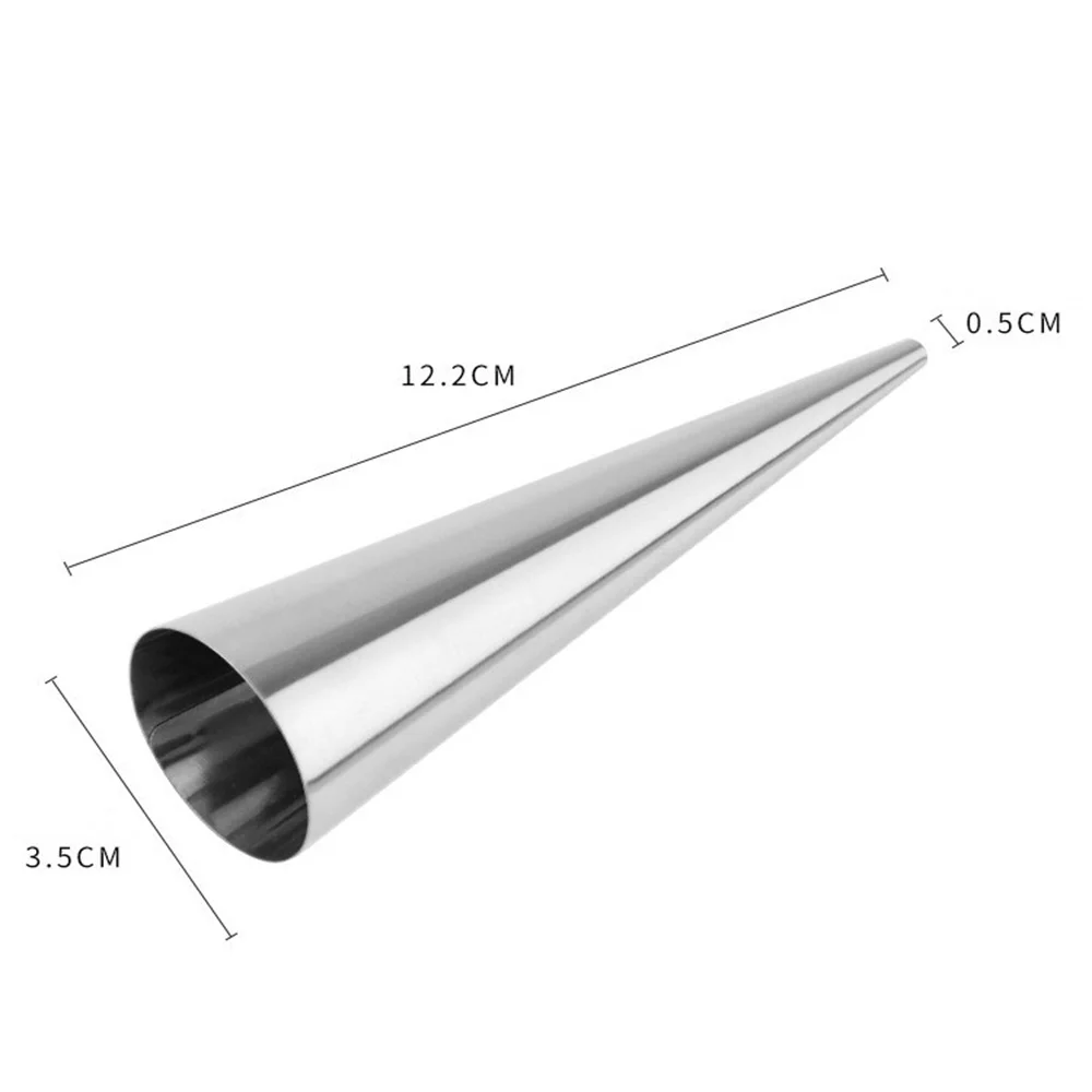 

12pc Stainless Steel Spiral Croissants Pastry Cream Horn Molds Conical Tube Cone Roll Cake Bread Mould Kitchen Baking Coil Tool