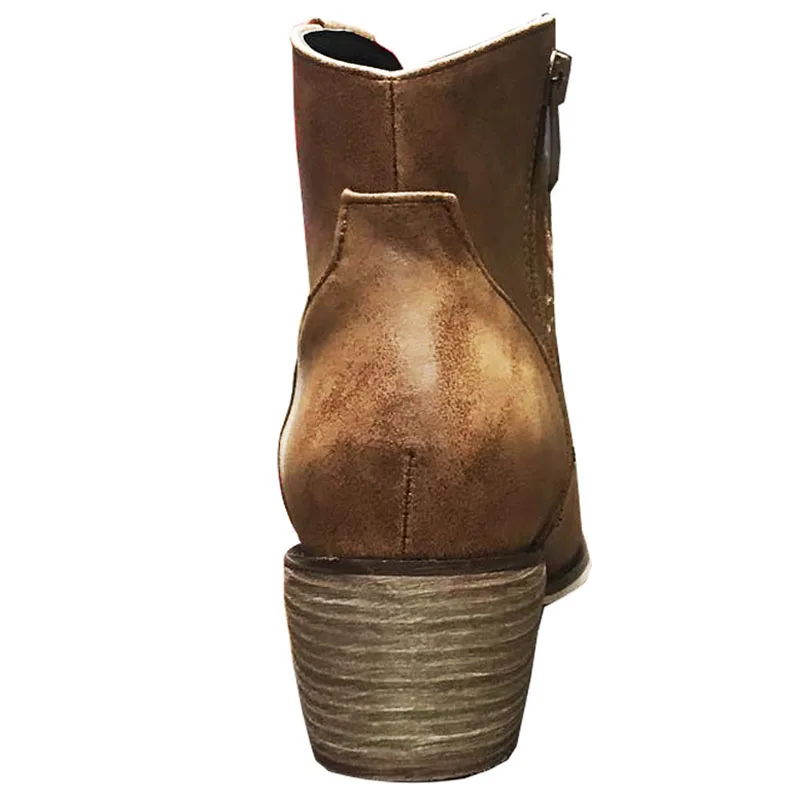 

Embroidery Design Ankle Boots Women Fashion Pointed Toe Autumn Winter Chunky Heels Shoes Woman Retro Female Botas Mujer WSH3469