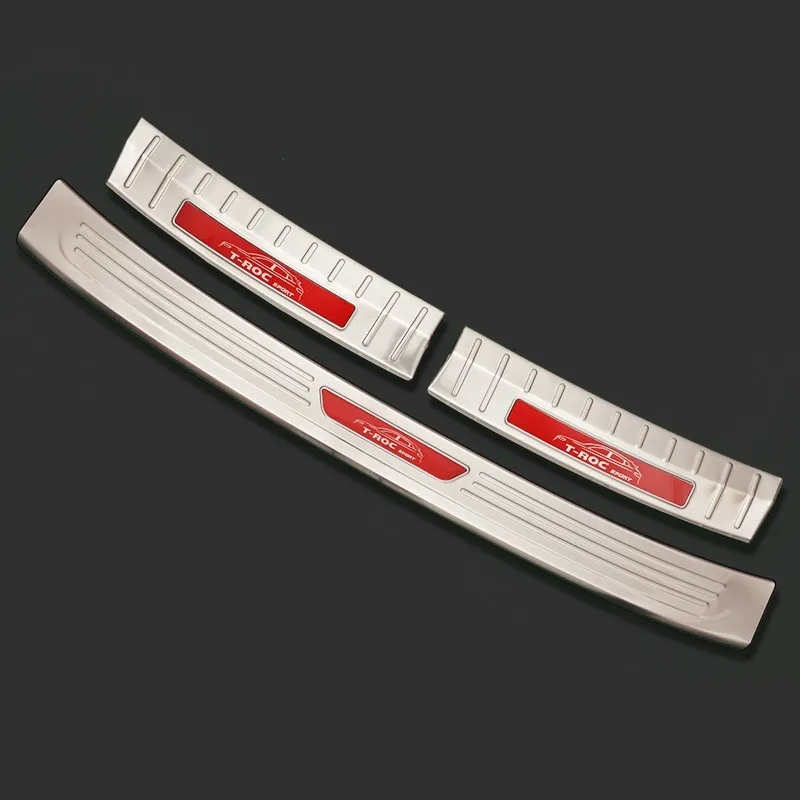 Для Volkswagen T Roc 2018 2020 нержавеющая сталь задняя защита автомобиля протектора