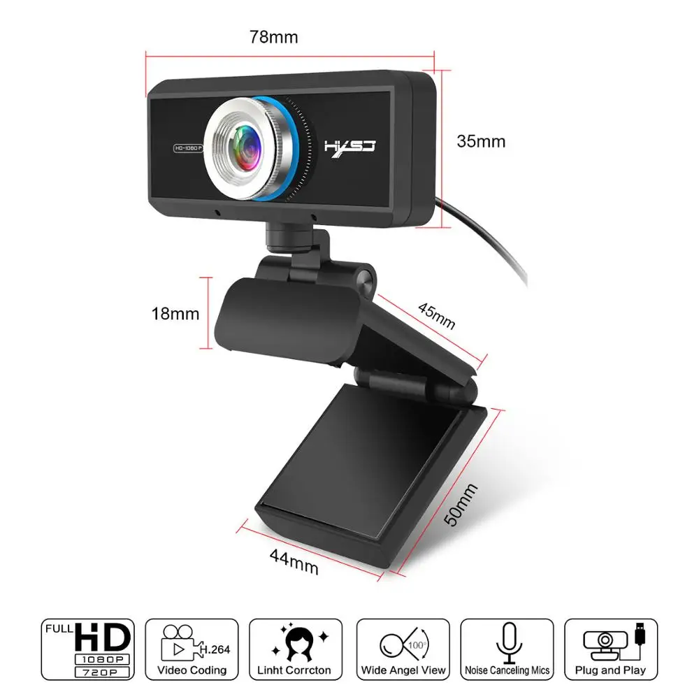 USB веб камера 1080P HD 5 МП автофокус Компьютерная камеры встроенный