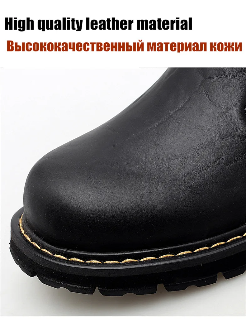 ZUNYU Ранняя осень зимние сапоги Мужские туфли из натуральной кожи Для мужчин повседневная обувь из воловьей кожи, для мужчин обувь Мужские ботильоны черного цвета