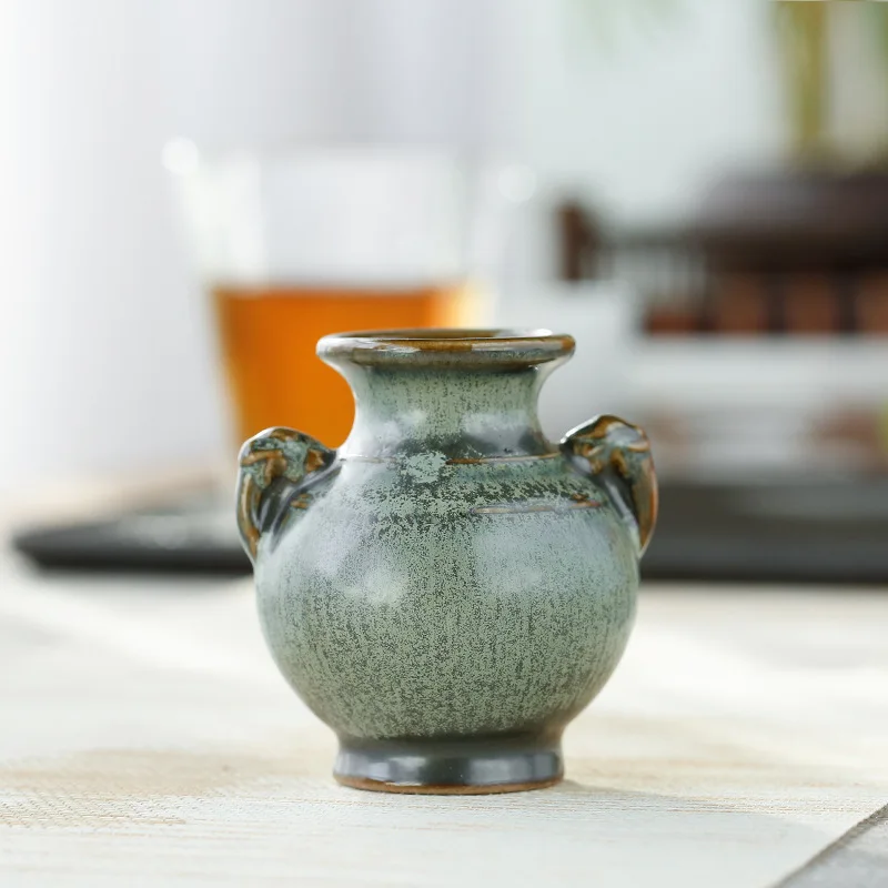 Китайская мини керамическая ваза креативная гидропонная столешница бронзовая