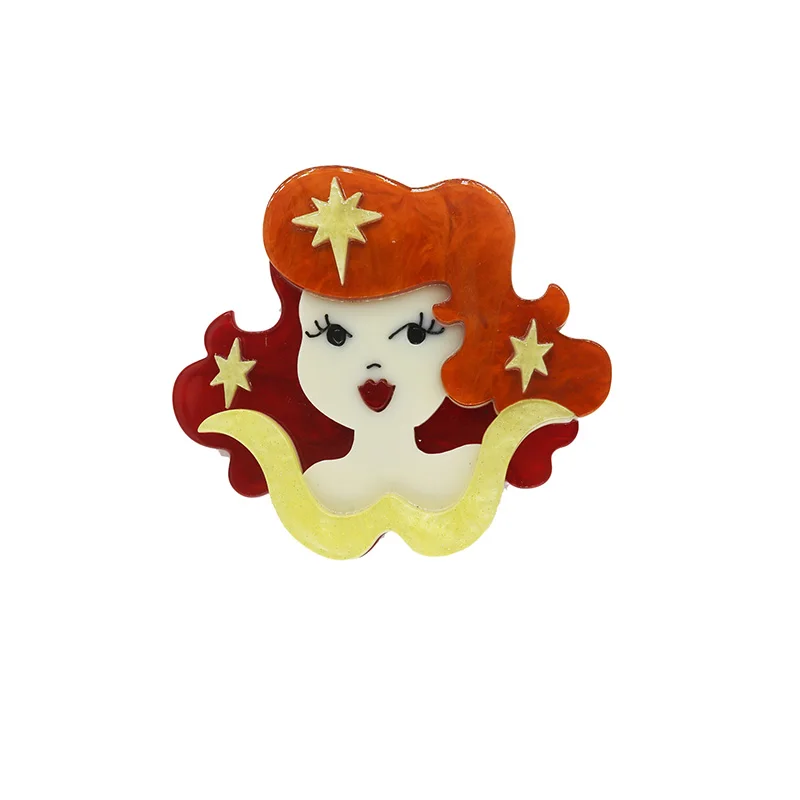 Angela GIRL Brooch Pin Resin Acrylic Brooches Pins Fashion Dress Accessory Jewelry | Украшения и аксессуары