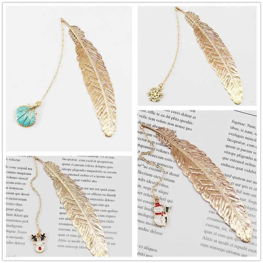 

Золотые канцелярские товары, рождественский подарок, школьные и офисные принадлежности, винтажная подвеска, металлическая Закладка